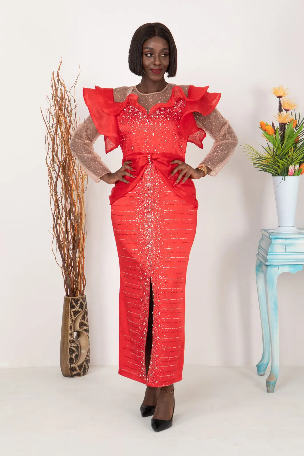 Capella - Elmas Taşlı Simtaş Tül Detaylı Elbise